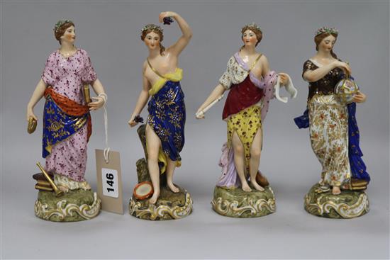 A set of four Derby figures tallest 22cm